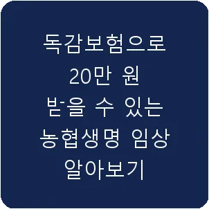 독감보험으로 20만 원 받을 수 있는 농협생명 임상 알아보기
