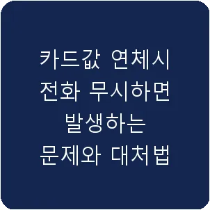 카드값 연체시 전화 무시하면 발생하는 문제와 대처법