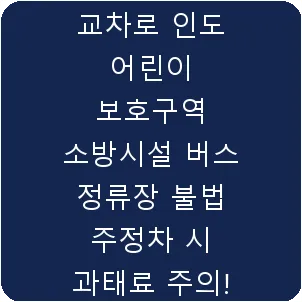 교차로 인도 어린이 보호구역 소방시설 버스 정류장 불법 주정차 시 과태료 주의!