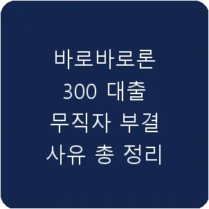 바로바로론 300 대출 무직자 부결 사유 총 정리