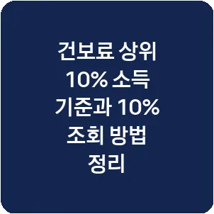 건보료 상위 10% 소득 기준과 10% 조회 방법 정리