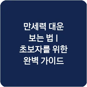 만세력 대운 보는 법 | 초보자를 위한 완벽 가이드