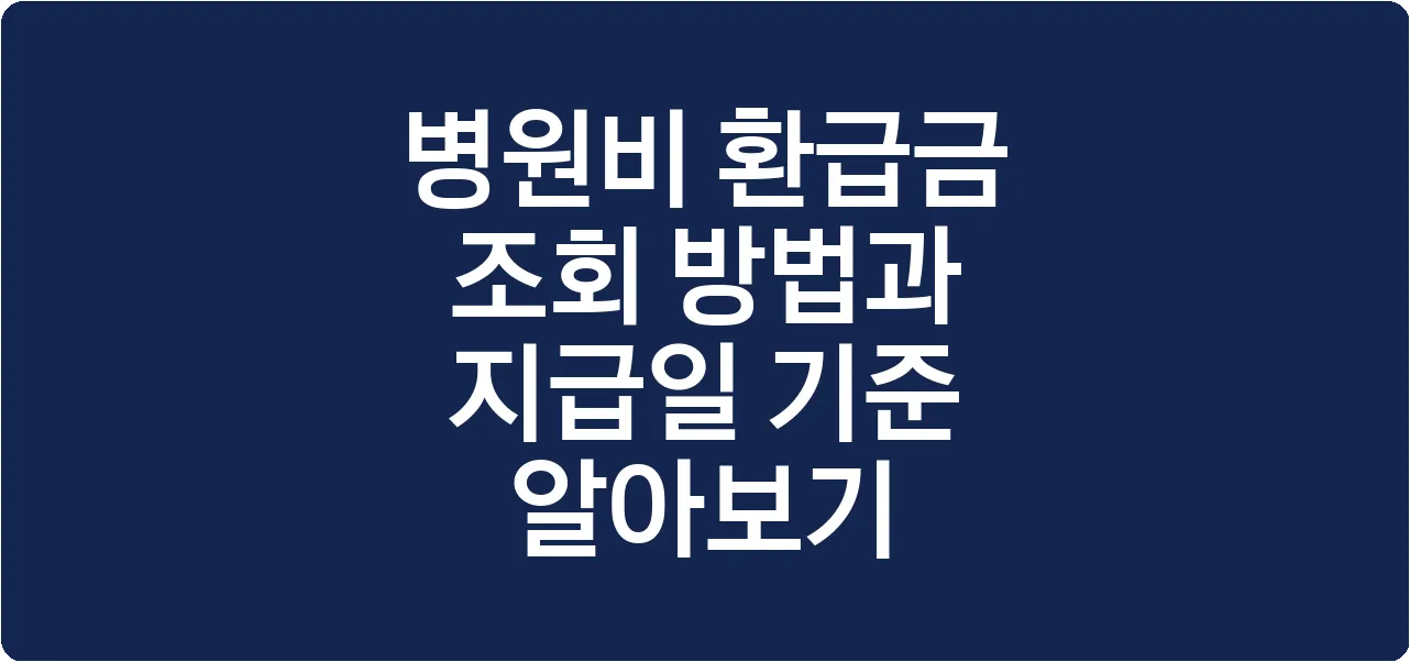 병원비 환급금 조회 방법과 지급일 기준 알아보기