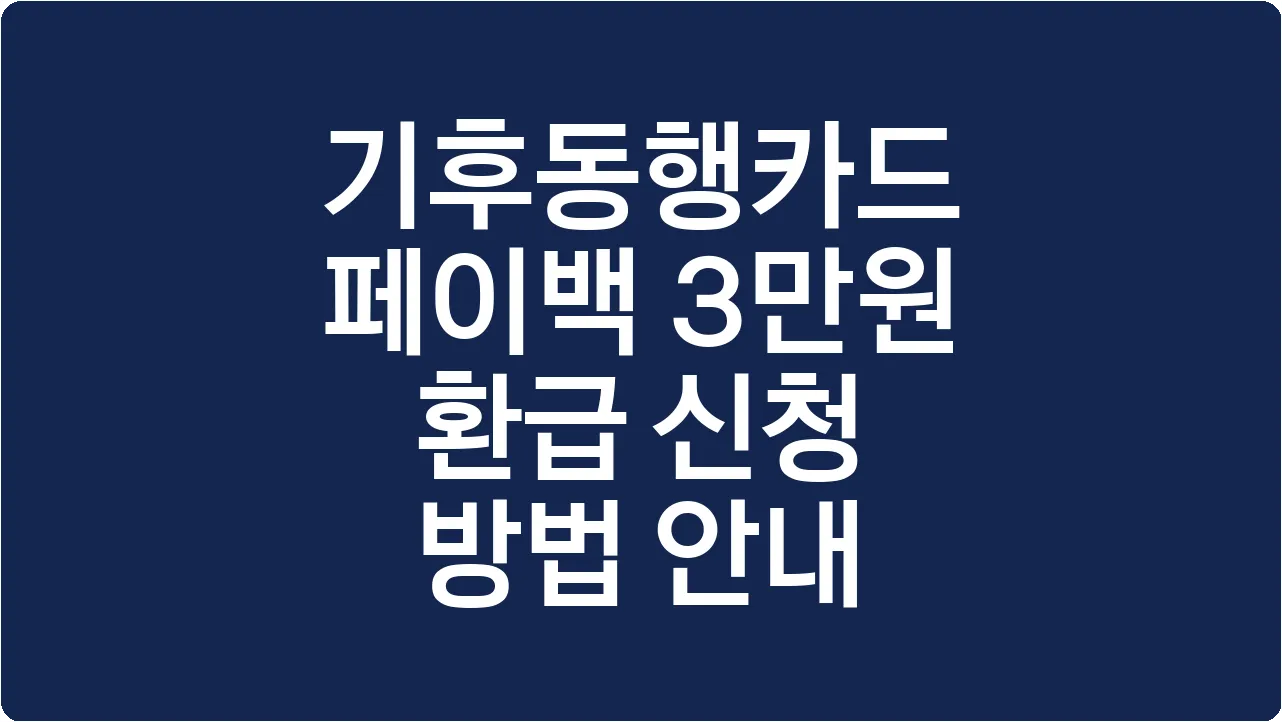 기후동행카드 페이백 3만원 환급 신청 방법 안내