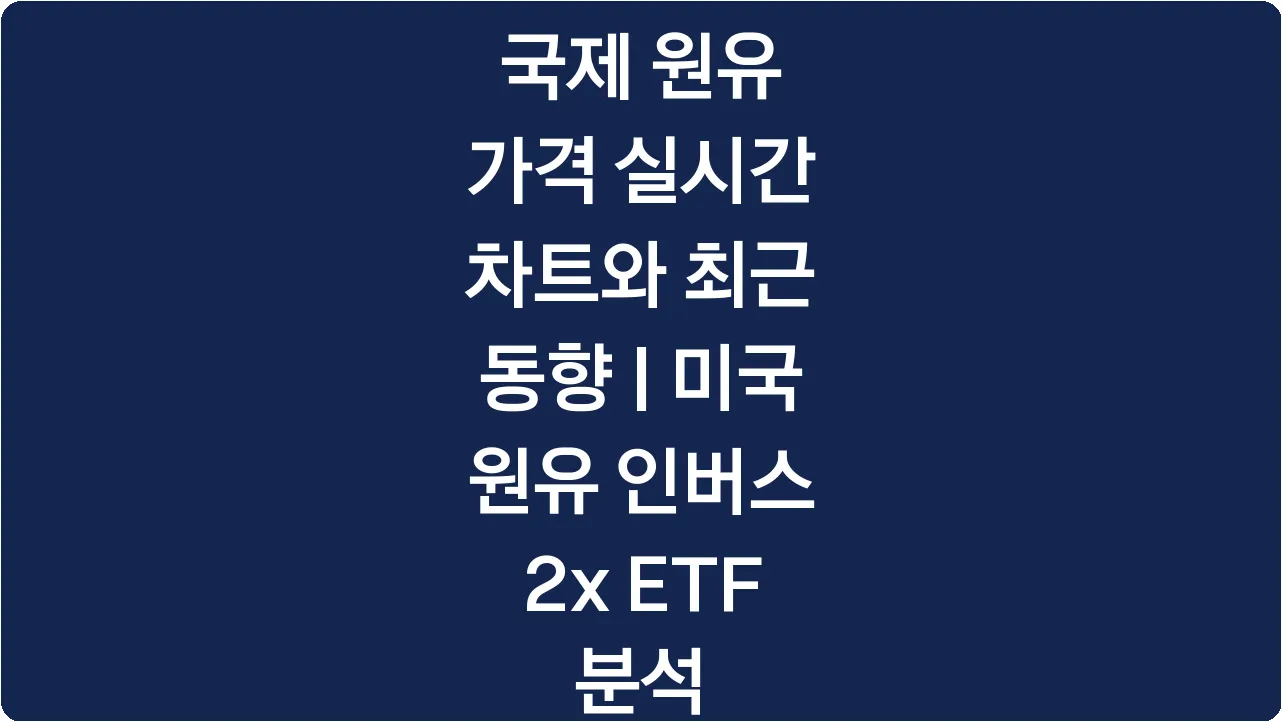 국제 원유 가격 실시간 차트와 최근 동향 | 미국 원유 인버스 2x ETF 분석