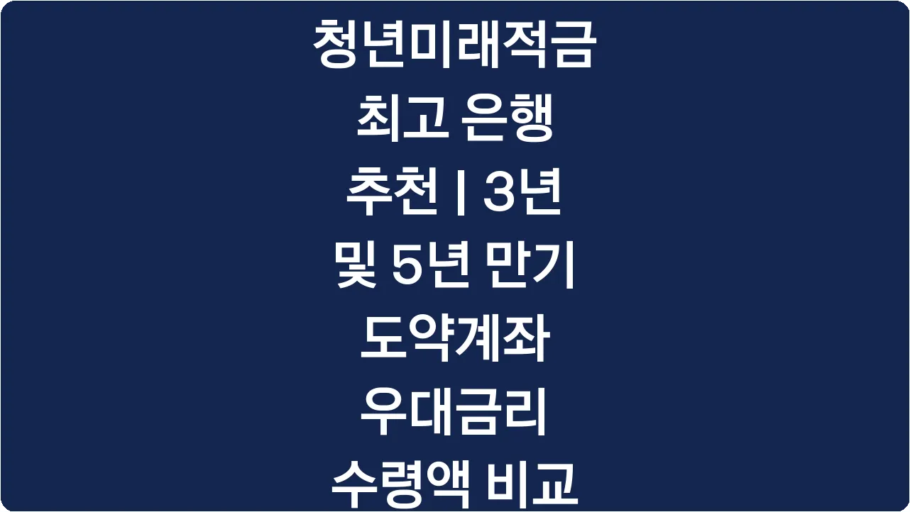 청년미래적금 최고 은행 추천 | 3년 및 5년 만기 도약계좌 우대금리 수령액 비교
